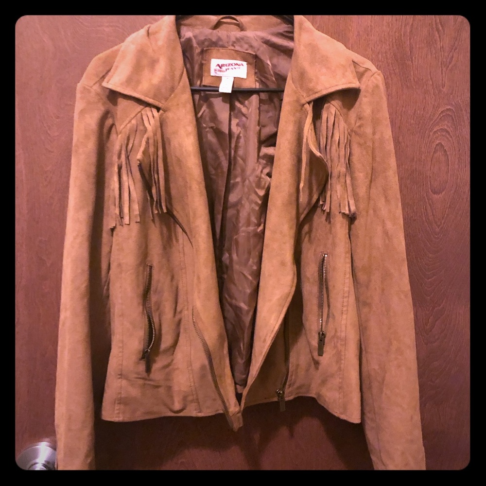 Arizona Tan Suede Frayed Jacket